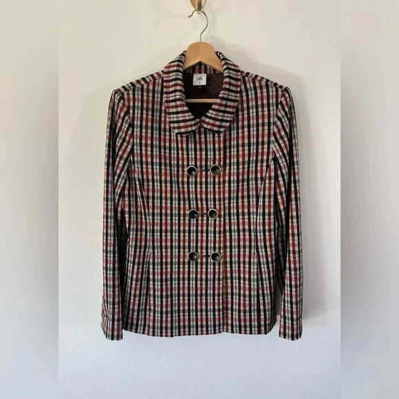 CAbi Jazzy Plaid Double Breasted Blazer & Kick Flare Cropped Ankle Pants Set - Picture 4 of 16